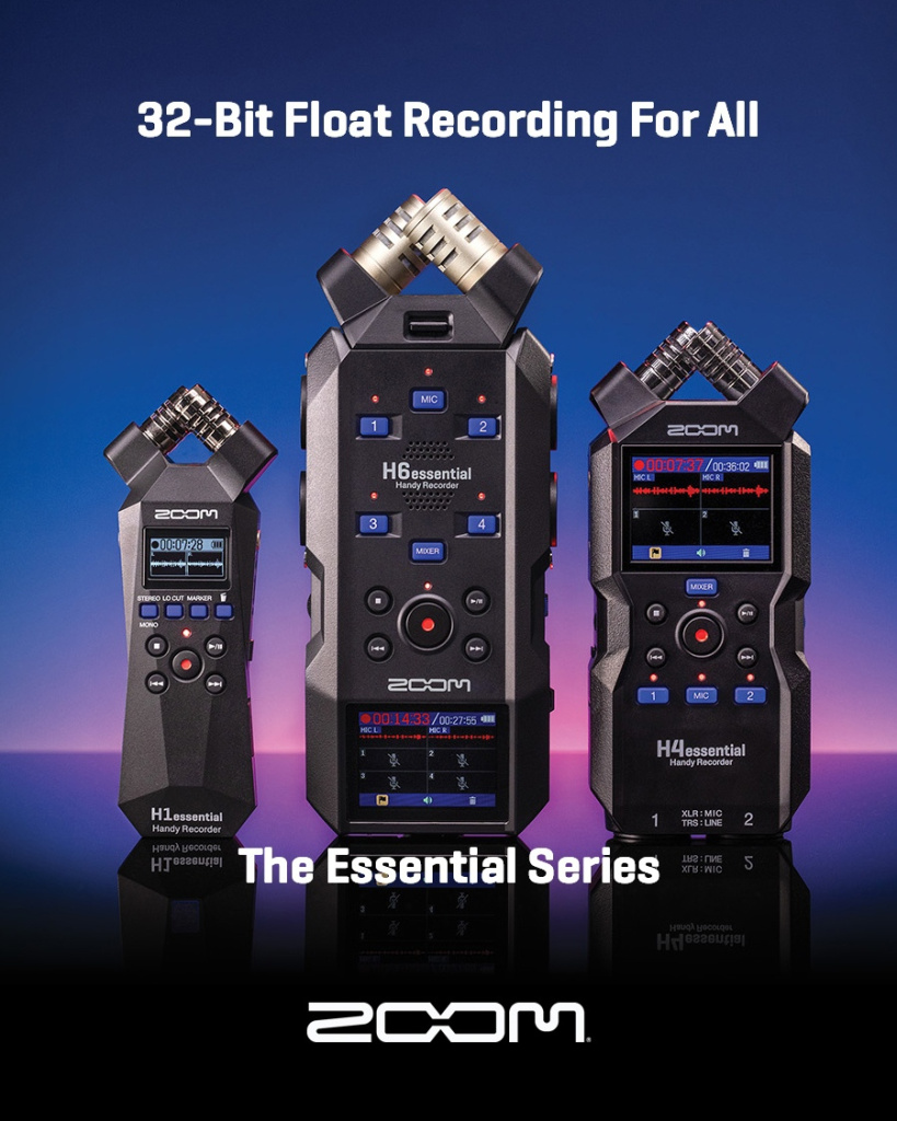 Звуковая лаборатория Zoom анонсировала новую серию портативных рекордеров Essential
