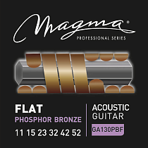 Струны с плоской обмоткой для акустической гитары 11-52 Magma Strings GA130PBF