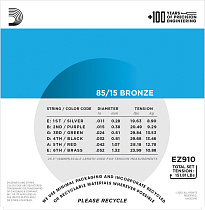 струны для акустической гитары D'Addario EZ910 - 2
