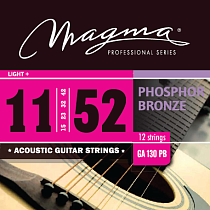 Струны для 12-струнной акустической гитары 11-52 Magma Strings GA130PB12