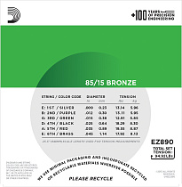 струны для акустической гитары D'Addario EZ890 - 3
