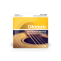 комплект струн для акустической гитары 12 - 56 D'Addario EJ19 - 0