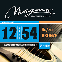 Струны для акустической гитары 12-54 Magma Strings GA140B80